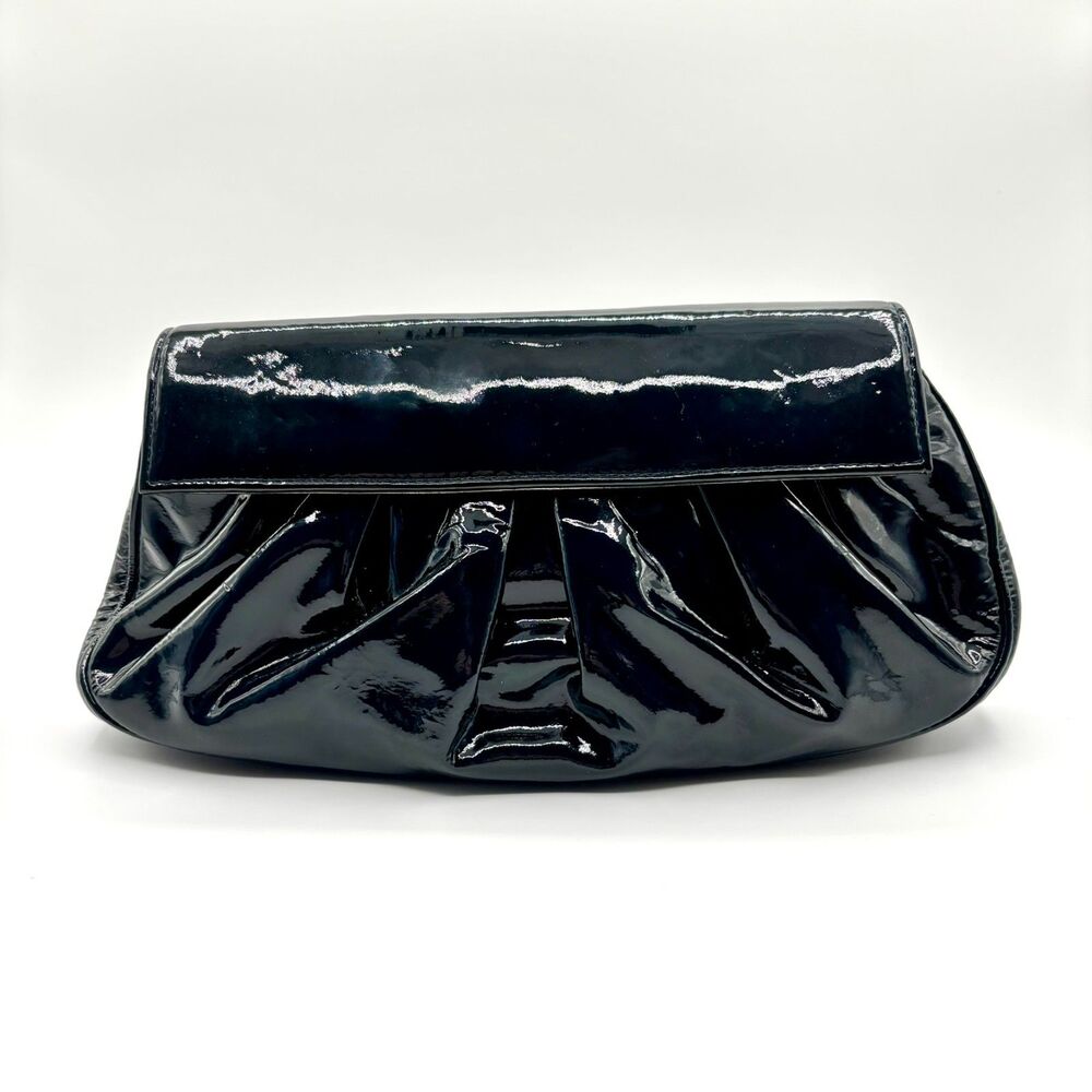 Rare LAI Patent Leather Clutch | Blue/Green Color w Metallic Gold Interior | Y2K